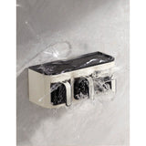 Cutie de Depozitare a Condimentelor, Vivimall, de Uz Casnic, Montare pe Perete, 3 Compartimente, 25.8 x 13.6 x 10.5cm, Alb-Negru - vivimall.ro