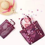 Geanta De Plaja Burgundy Imprimeu Floral | BeachVibe 3
