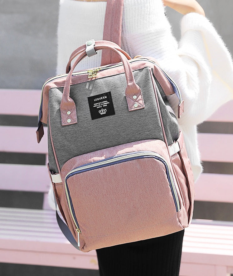 Rucsac Pentru Mamici Gri Roz | MommyBag 4