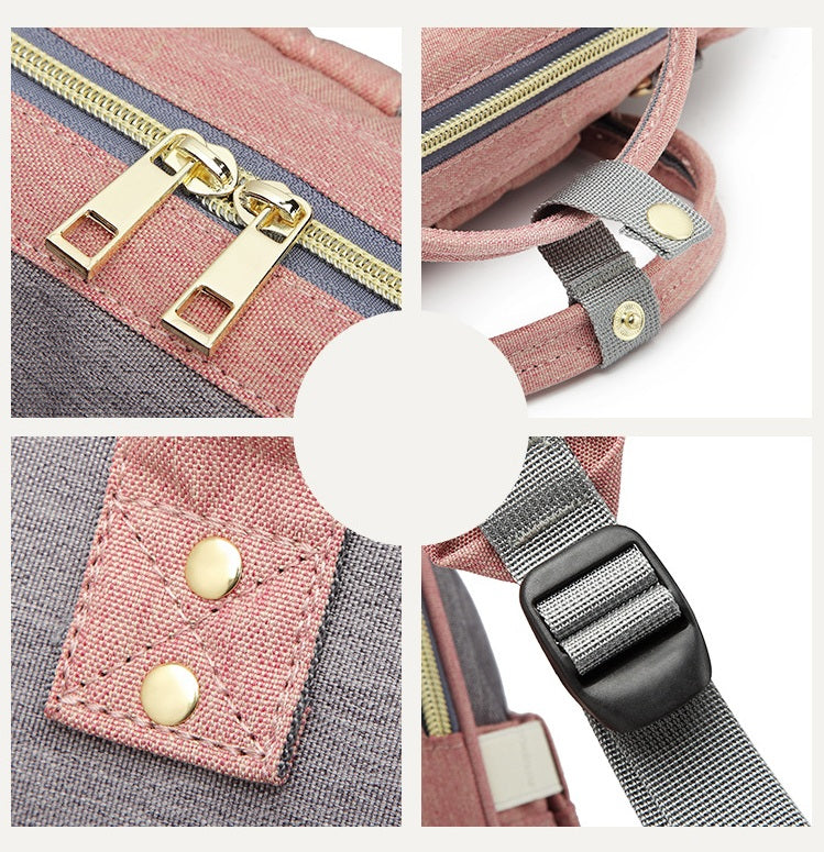 Rucsac Pentru Mamici Gri Roz | MommyBag 4