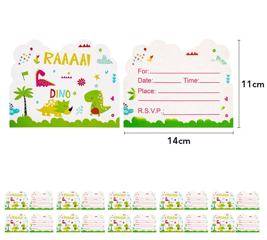 Set 10 Invitatii Pentru Petrecere Dino Park | TinyDino