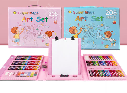 Set 208 Piese, Complet pentru Pictura si Desen, Vivimall, Tip Servieta, 3-12 Ani, 32.6 x 27.7 x 6 cm