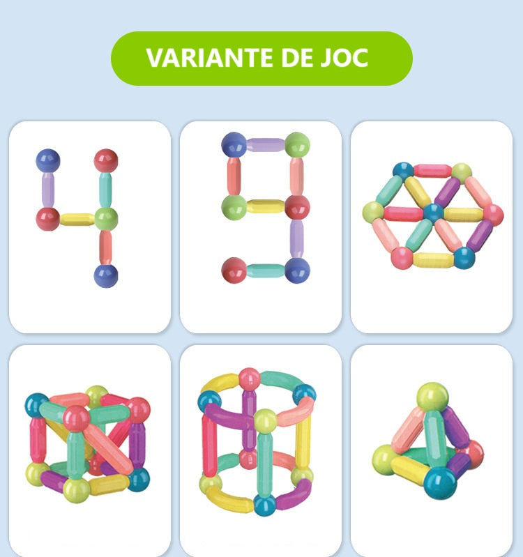 Set Constructie Magnetica 25 Piese Colorate | FunMagnets - vivimall.ro