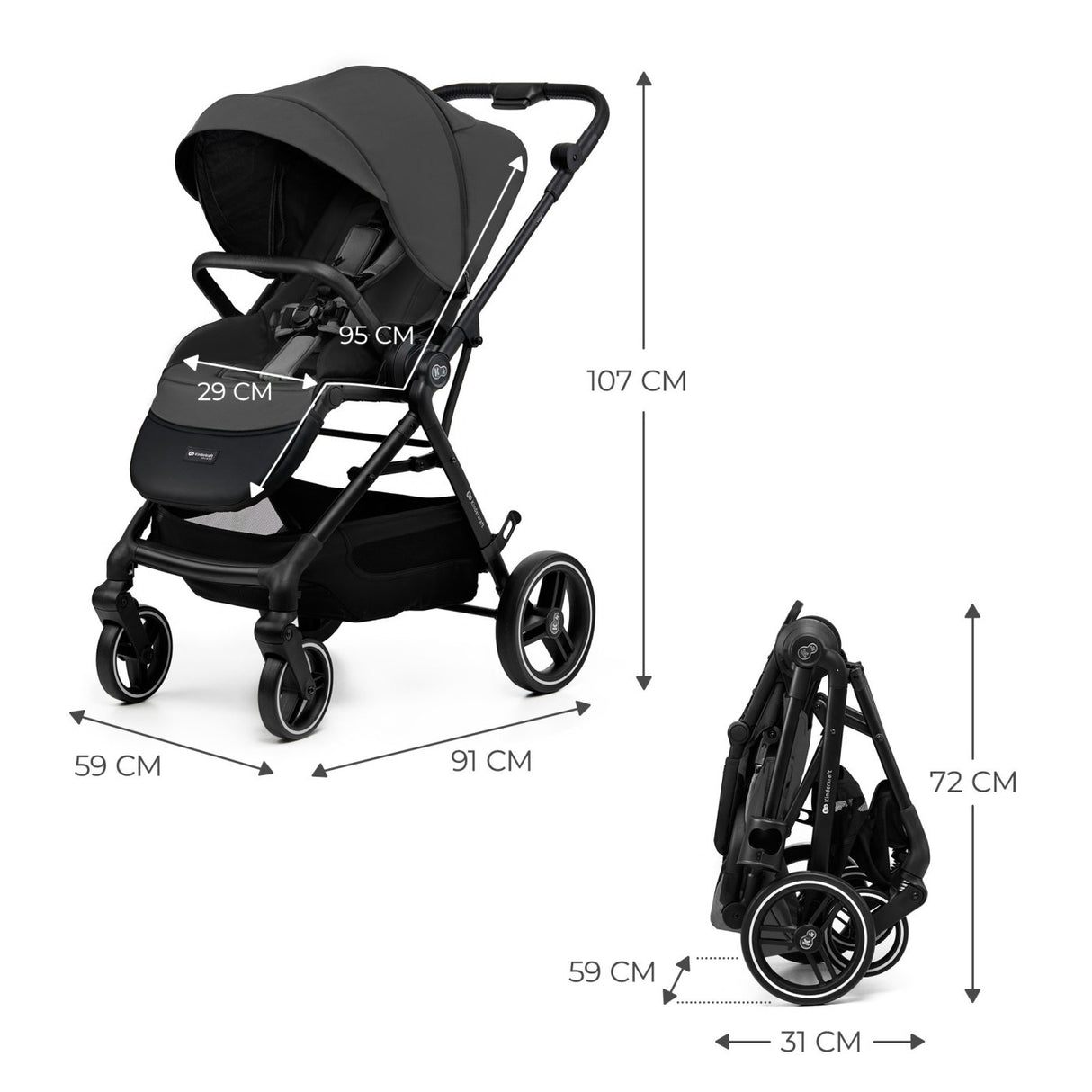 CARUCIOR SPORT KINDERKRAFT YOXI, GREY