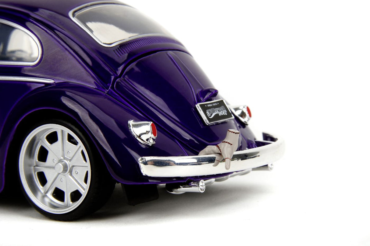 JADA WEDNESDAY SET MASINUTA METALICA VOLKSWAGEN BEETLE 1:24 SI FIGURINA METALICA WEDNESDAY 7CM