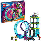 LEGO CITY PROVOCAREA SUPREMA DE CASCADORII PE MOTOCICLETA 60361