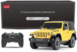 MASINA CU TELECOMANDA JEEP WRANGLER RUBICON GALBEN CU SCARA 1 LA 24
