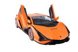 MASINA CU TELECOMANDA LAMBORGHINI SIAN PORTOCALIU CU SCARA 1 LA 14
