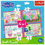 PUZZLE TREFL 4IN1 PEPPA PIG IUBESTE AVENTURILE