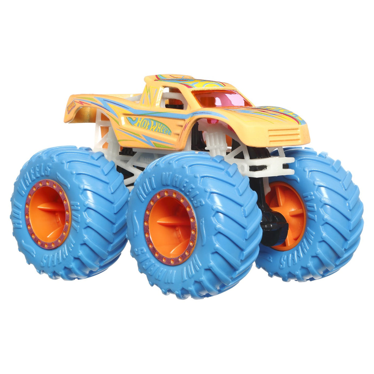 HOT WHEELS MONSTER TRUCK GLOW IN THE DARK MASINUTA PODIUM CRASHER SCARA 1:64