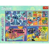 PUZZLE TREFL 4X250 DISNEY UIMITORUL STITCH