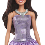 BARBIE FASHIONISTAS PAPUSA BARBIE BRUNETA CU ROCHIE MOV CU PAIETE