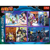 PUZZLE TREFL 4X250 NARUTO SHIPPUDEN AVENTURILE LUI NARUTO UZUMAKI