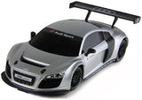 MASINA CU TELECOMANDA AUDI R8 ARGINTIU CU SCARA 1 LA 24