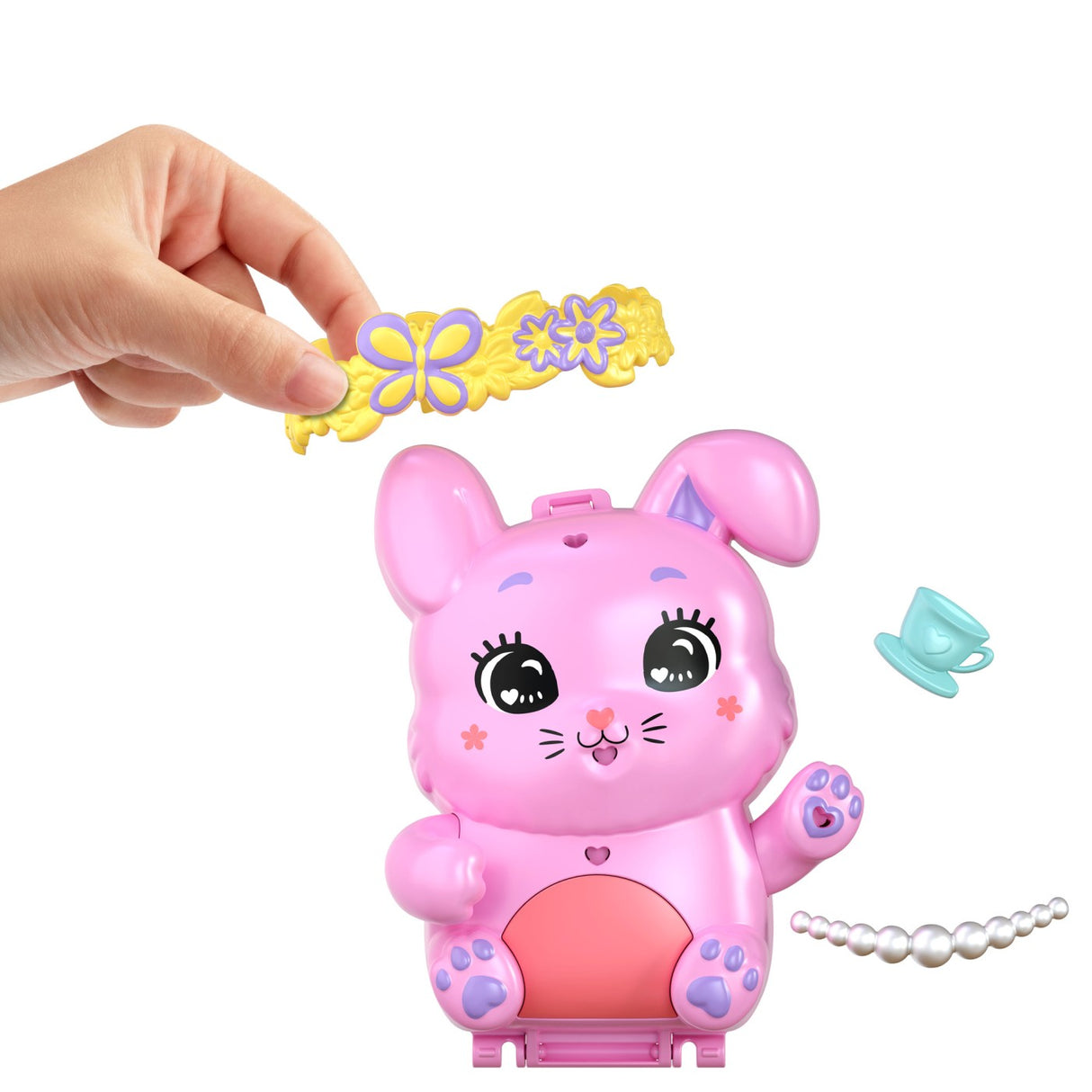 POLLY POCKET SET GENTUTA ANIMALUT IEPURAS LA PETRCERE CU ACCESORII