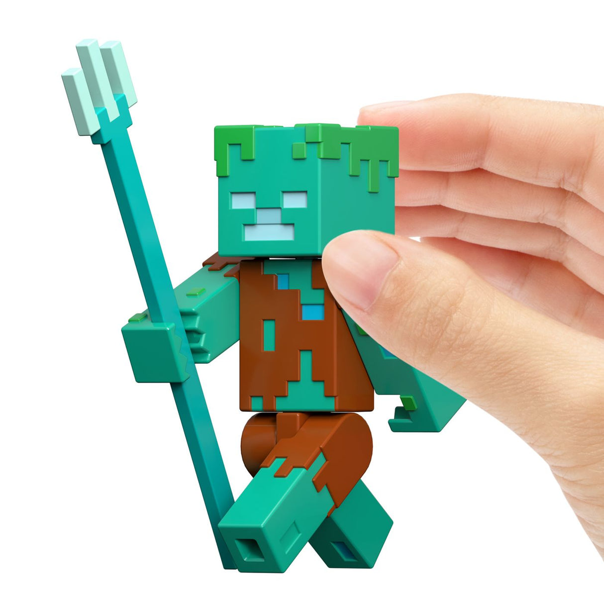 MINECRAFT CRAFT A BLOCK FIGURINA DROWNED 8CM