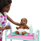BARBIE SET DE JOACA PAPUSA BARBIE BRUNETA FACE CARIERA MEDIC PEDIATRU