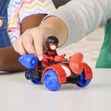 SPIDEY SI PRIETENII LUI UIMITORI MARVEL SET FIGURINA MILES SPIN MORALES SI VEHICUL TECHNO RACER 7.6CM