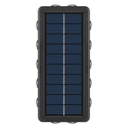 Lampa Solara, Vivimall, 8+4 LED, Lumina Alba/Calda, din ABS+PC, 8 x 17.7 x 3.7 cm, Negru - vivimall.ro