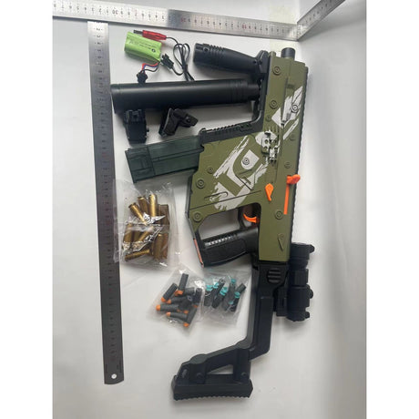 Pusca de Jucarie Cameleon Ultrarealista, Vivimall, cu Luneta, 20 de Proiectile din Spuma Moale, 10 Cartuse, 80 cm, 8 ani+, Verde - vivimall.ro