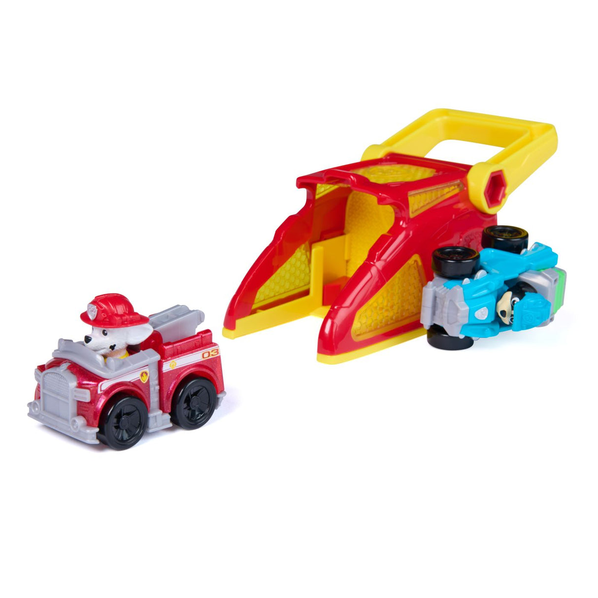 PATRULA CATELUSILOR SET FIGURINA MARSHALL  SI VEHICUL CU LANSATOR