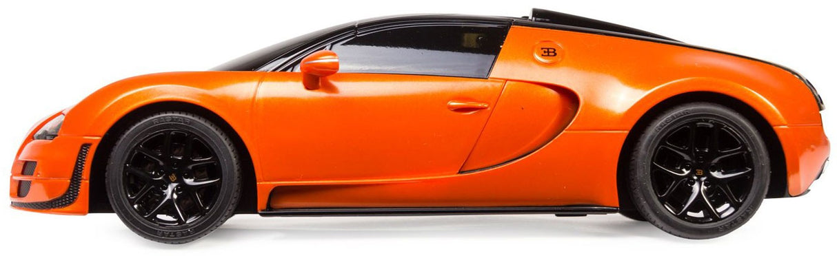 MASINA CU TELECOMANDA BUGATTI GRAND SPORT VITESSE PORTOCALIE CU SCARA 1 LA 18