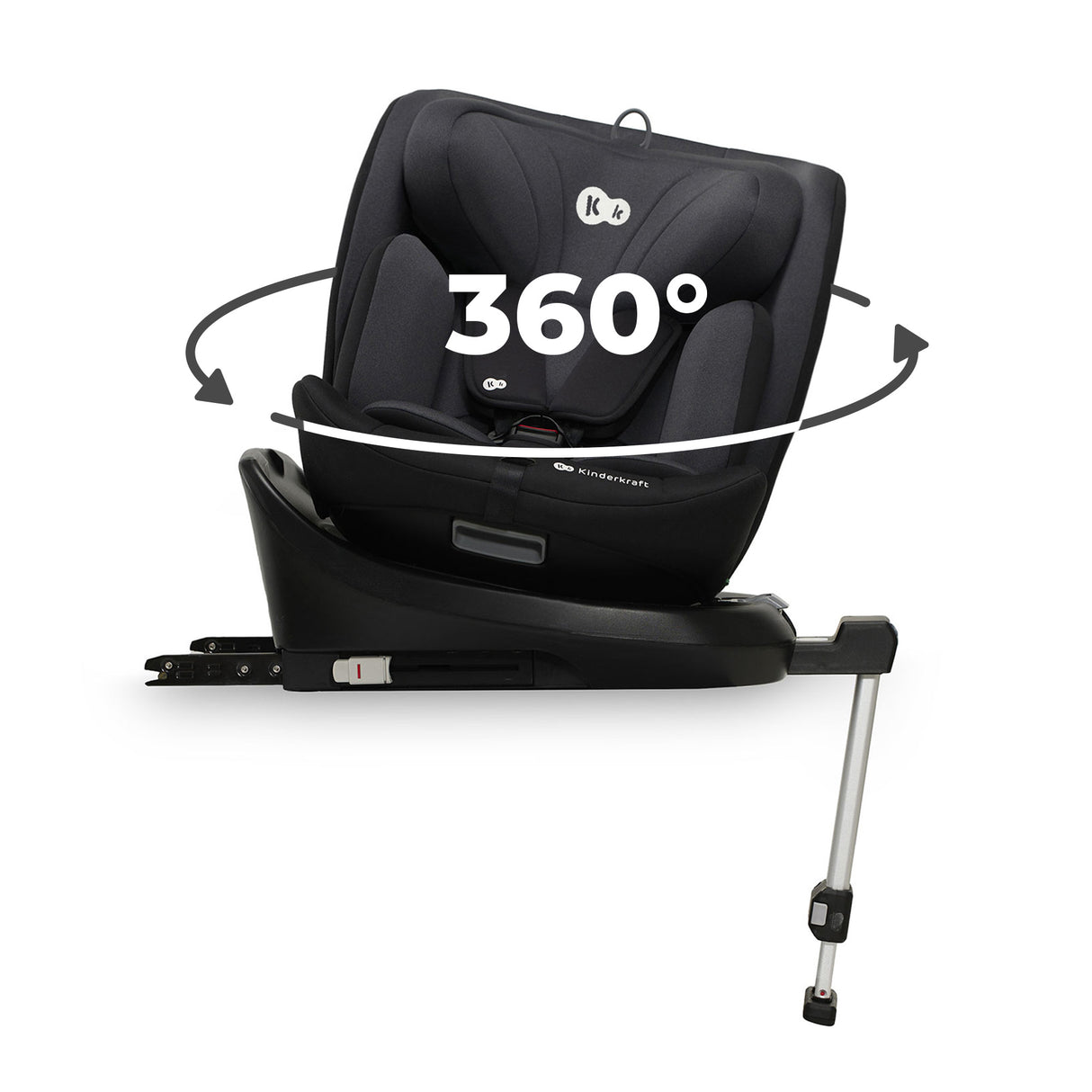 SCAUN AUTO I-SIZE, 40-150 CM, KINDERKRAFT I-360, BLACK