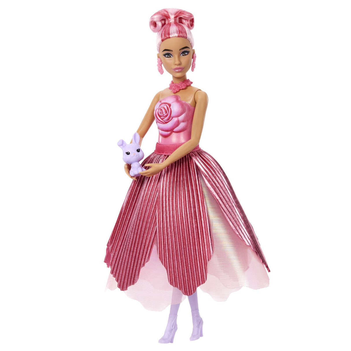 BARBIE PETAL POP SET PAPUSA BARBIE TRANDAFIR ROSU SI ACCESORII