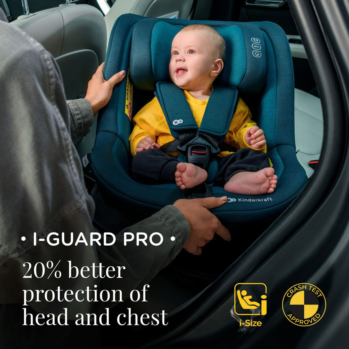 SCAUN AUTO KINDERKRAFT I-GUARD PRO I-SIZE 61-105 CM, GRAPHITE BLACK