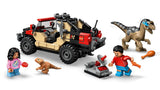 LEGO JURASSIC WORLD RENASTEREA EVADARE OFF-ROAD DIN CALEA UNUI VELOCIRAPTOR 76972
