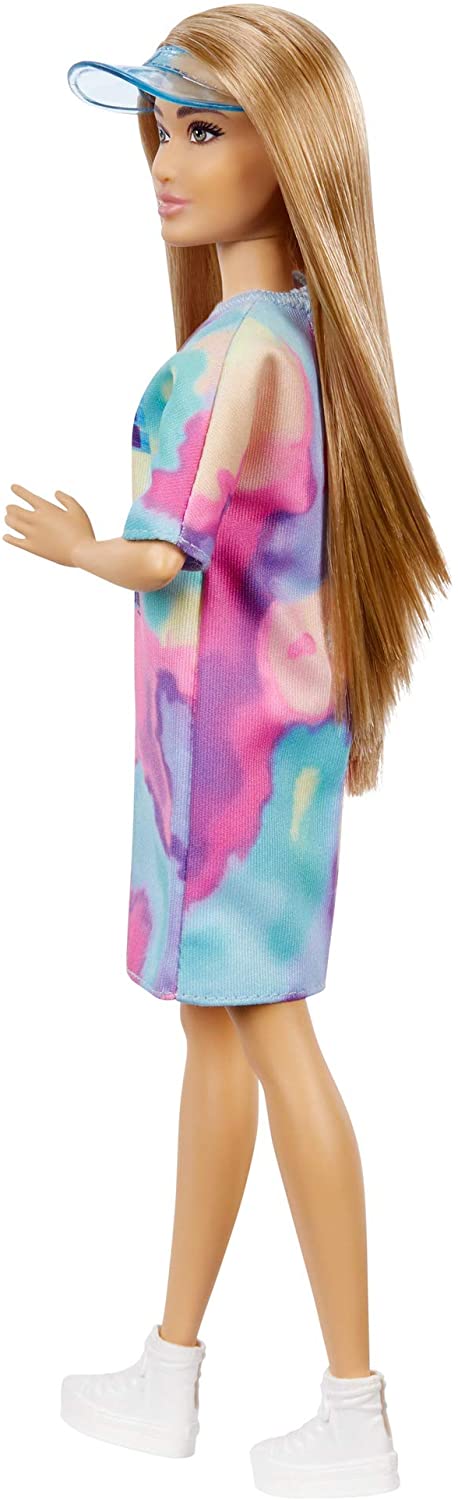 PAPUSA BARBIE FASHIONISTA CU PARUL BLOND SI ROCHITA SPORT