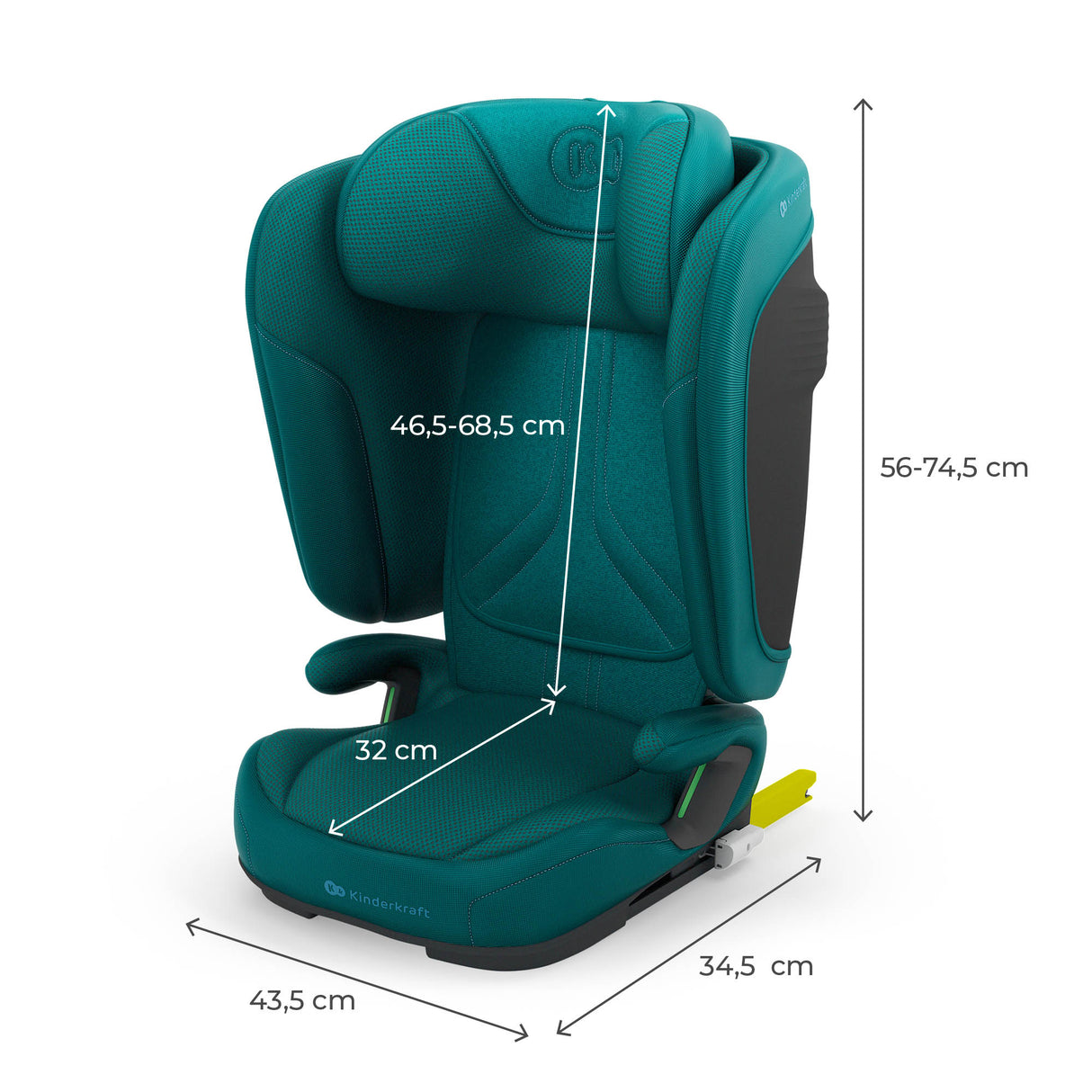 SCAUN AUTO KINDERKRAFT UNITY2 100-150 CM, GREEN