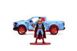 JADA DC SET FIGURINA METALICA SUPERMAN SI MASINUTA 2017 FORD F 150 RAPTOR SCARA 1:32