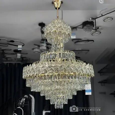 Candelabru Junnut 21*E27, Cristal Si Metal - vivimall.ro