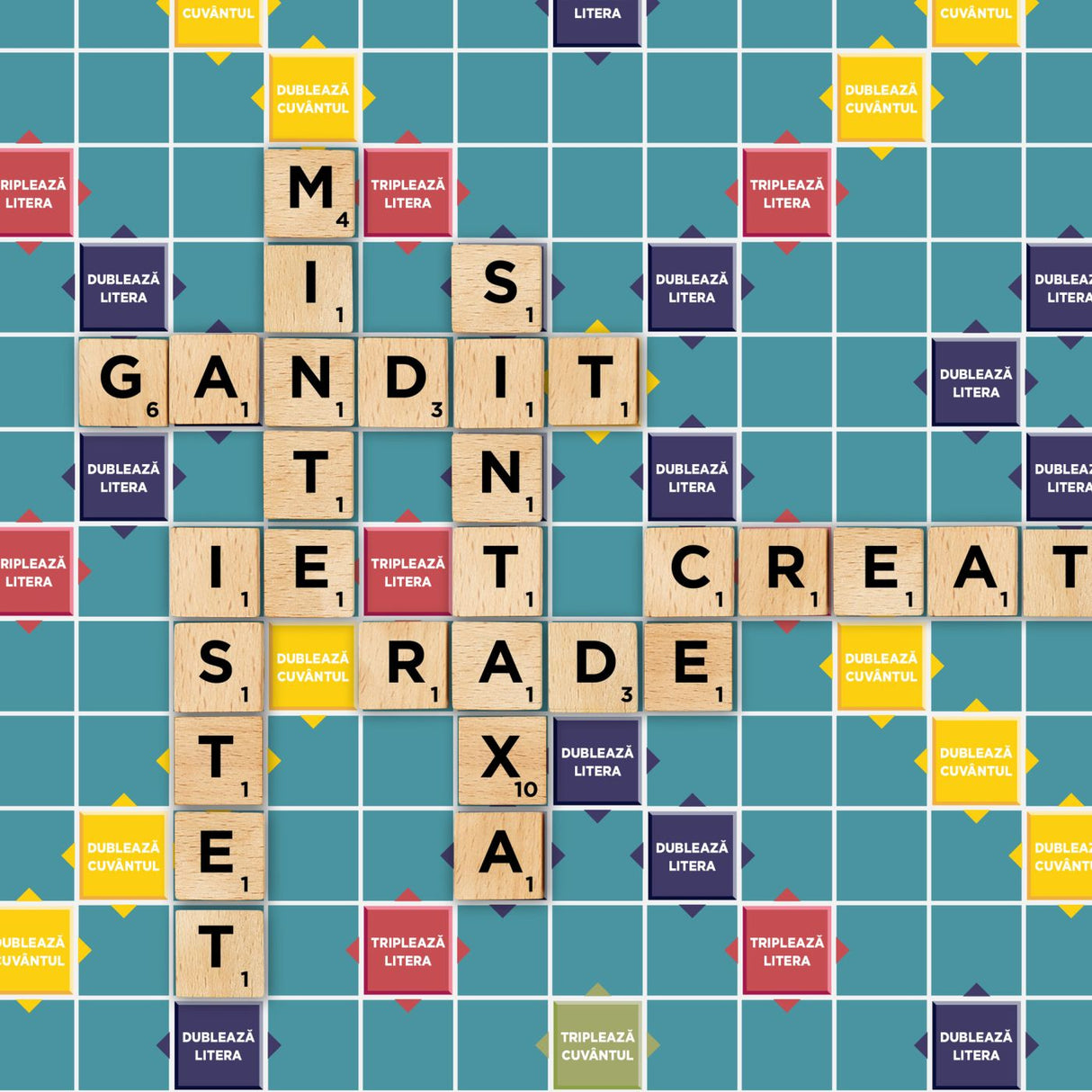 JOC SCRABBLE 2 IN 1 DIN LEMN IN LIMBA ROMANA