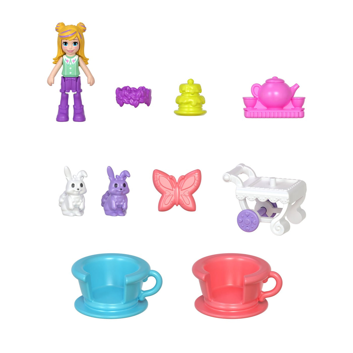 POLLY POCKET SET GENTUTA ANIMALUT IEPURAS LA PETRCERE CU ACCESORII