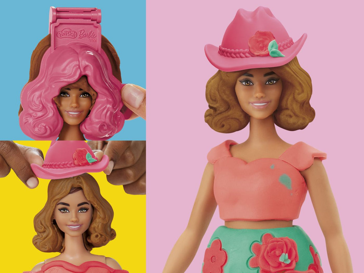 PLAY DOH BARBIE SET CREATII VESTIMENTARE CU FLORI SI FRANJURI COWBOY