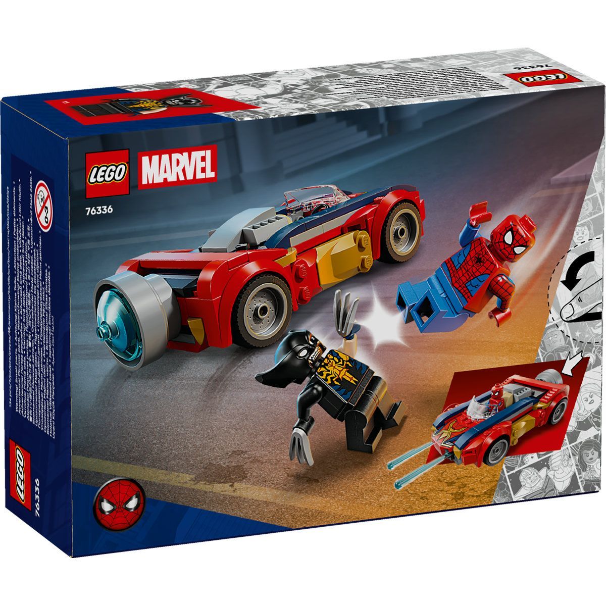 LEGO MARVEL OMUL PAIANJEN IN MASINA VS WOLVERINE VENOMIZAT 76336