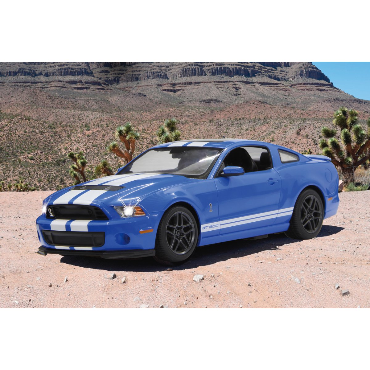 MASINA CU TELECOMANDA FORD SHELBY GT500 ALBASTRU CU SCARA 1 LA 14