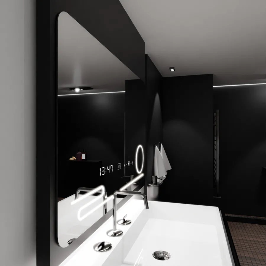 Oglinda Led Rectangulara, Harmonie Motionglow Marcello, Sistem Dezaburire, Ceas & Termometru, Lupa Cosmetica - vivimall.ro