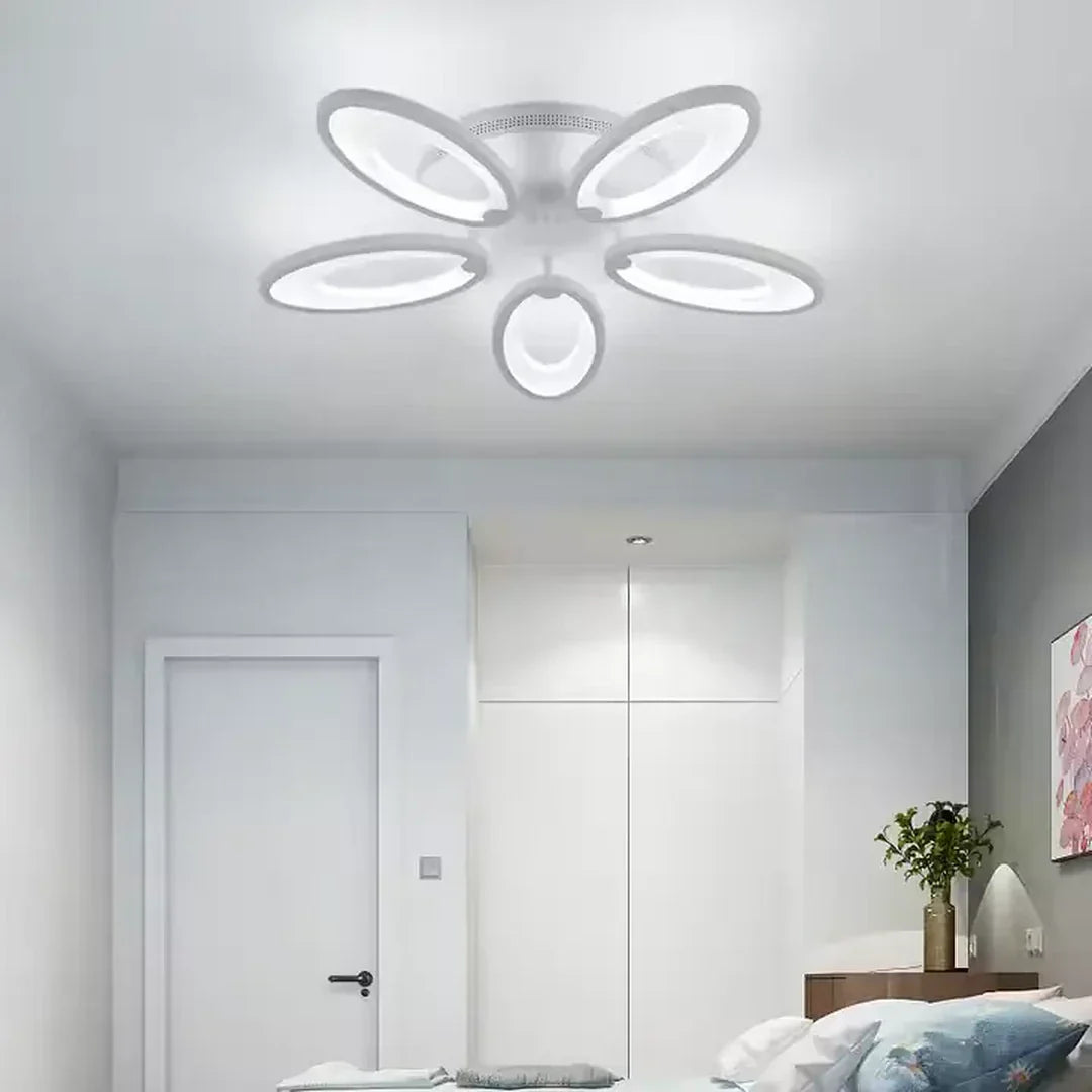 Lustra Led Cu Telecomanda Sunflower, 5 Elemente, Lumina Rece/Calda/Neutra, Dimabila - vivimall.ro