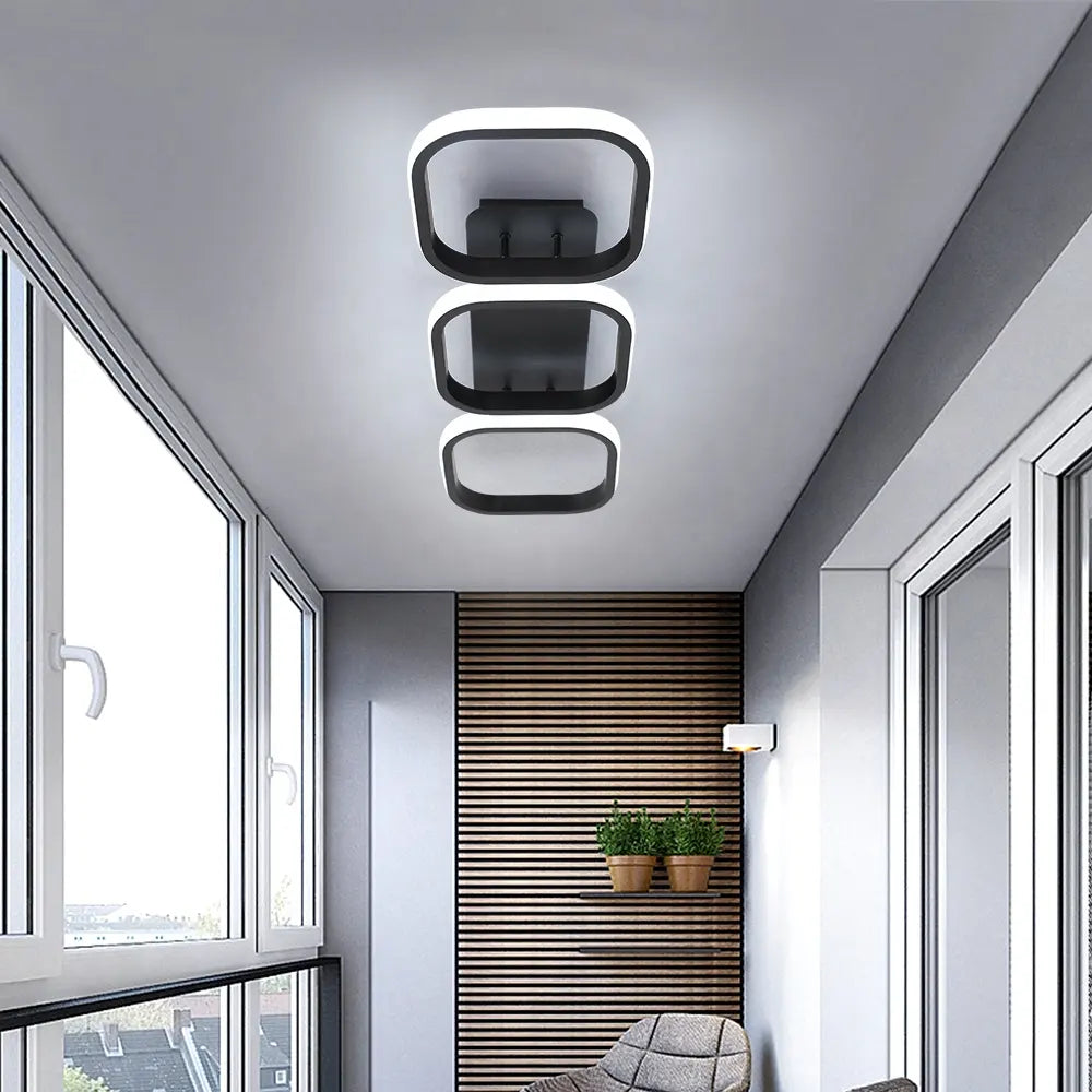 Lustra Led Vertex, 3 Patrate, Liniara, Lumina Rece/Calda/Neutra - vivimall.ro