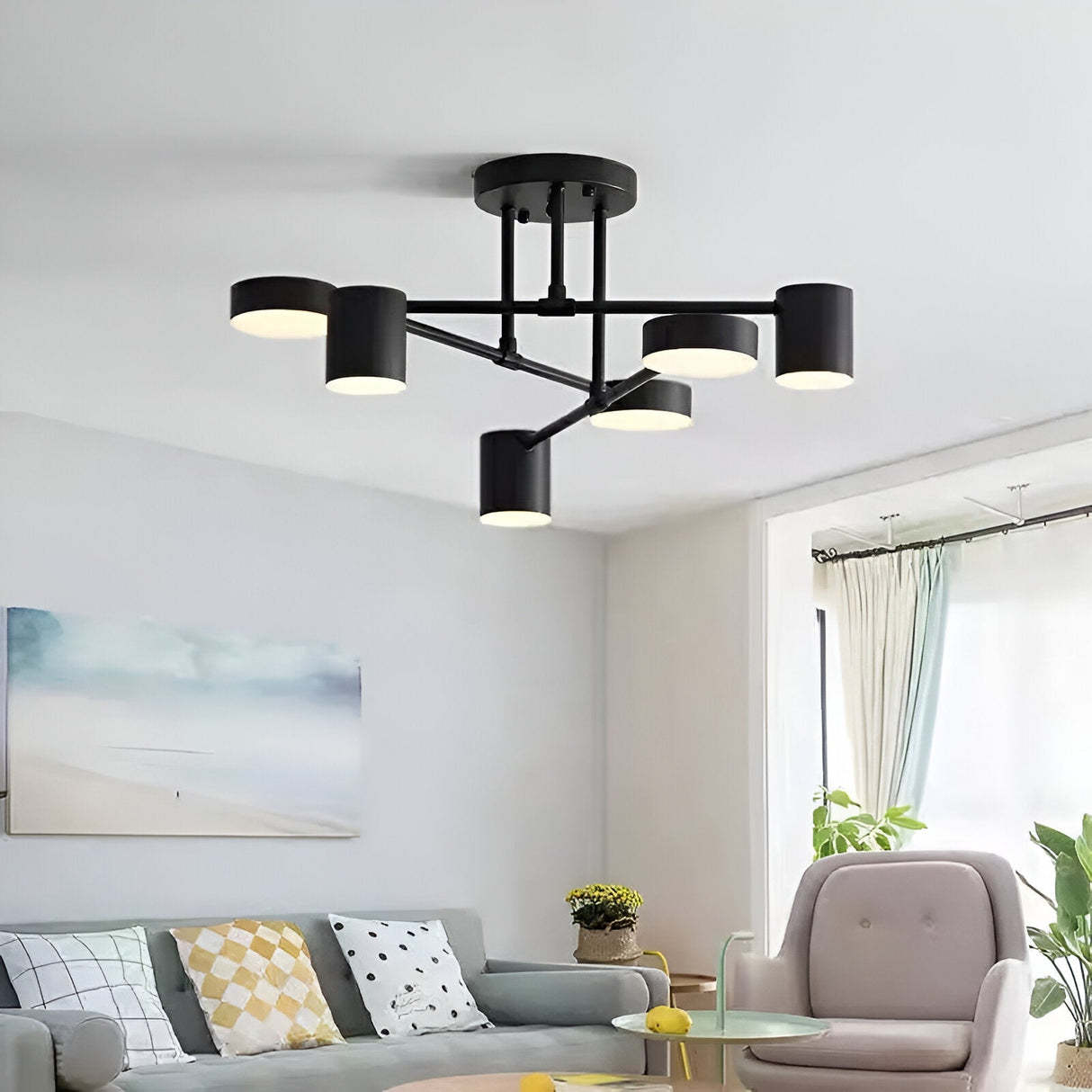 Lustra Led Galios, 6 Elemente, Lumina Rece/Calda/Neutra - vivimall.ro