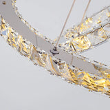 Lustra Led Cu Telecomanda Si Cristal Prism Luminis, 2 Cercuri, Lumina Rece/Calda/Neutra, Dimabila - vivimall.ro
