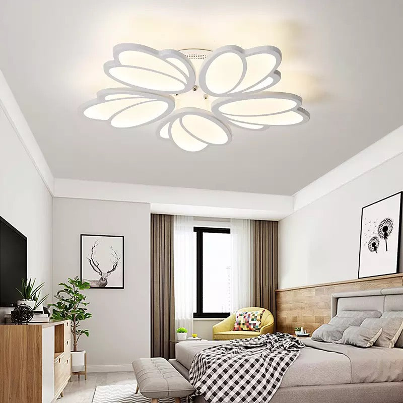 Lustra Led Cu Telecomanda Tulip, 5 Petale, Lumina Rece/Calda/Neutra, Dimabila - vivimall.ro