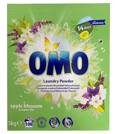 Detergent pudra Omo Apple Blossom 5 KG, 100 spălări - Curățare rapidă și parfum fresh