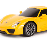 MASINA CU TELECOMANDA PORSCHE 918 SPYDER GALBEN CU SCARA 1 LA 24