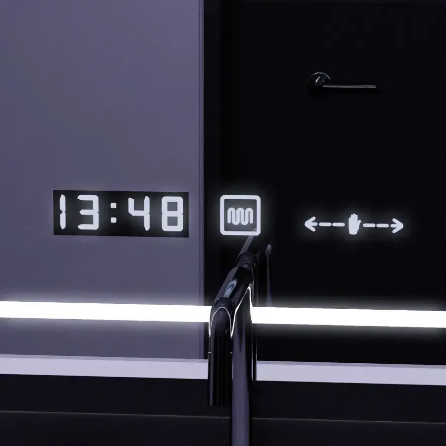Oglinda Led Rectangulara, Sole Senzor Marcello, Sistem Dezaburire, Ceas & Termometru - vivimall.ro
