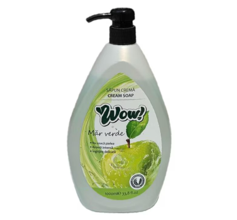 Săpun lichid Wow — Măr verde, 1 L cu pompă - vivimall.ro