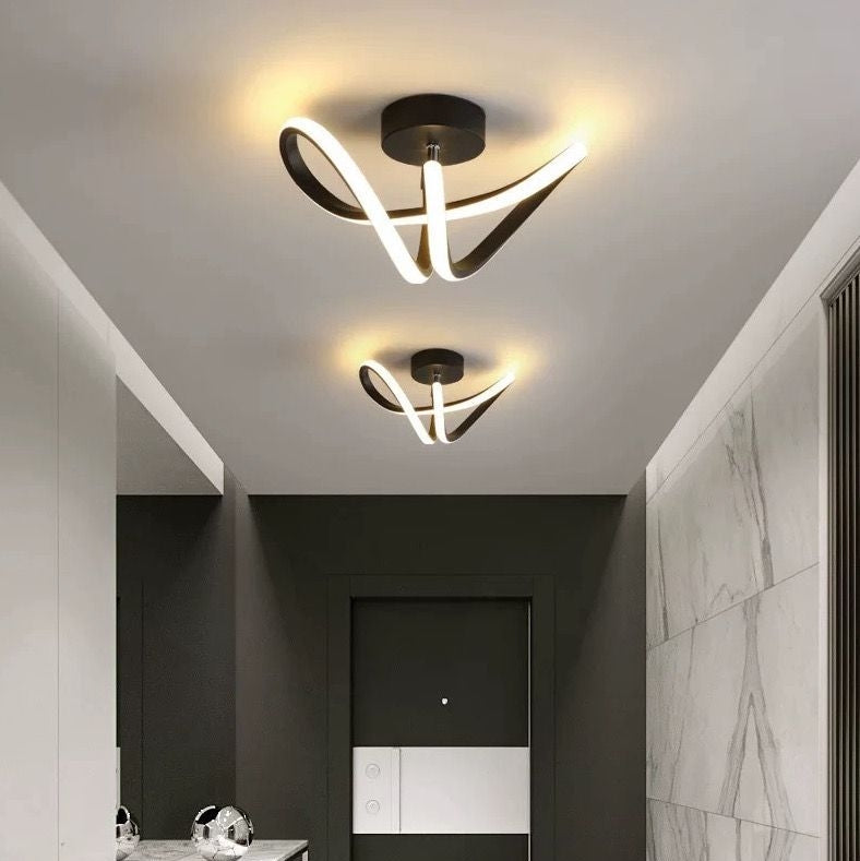 Lustra Led Vertex Pulse, Ondulata, Lumina Rece/Calda/Neutra - vivimall.ro